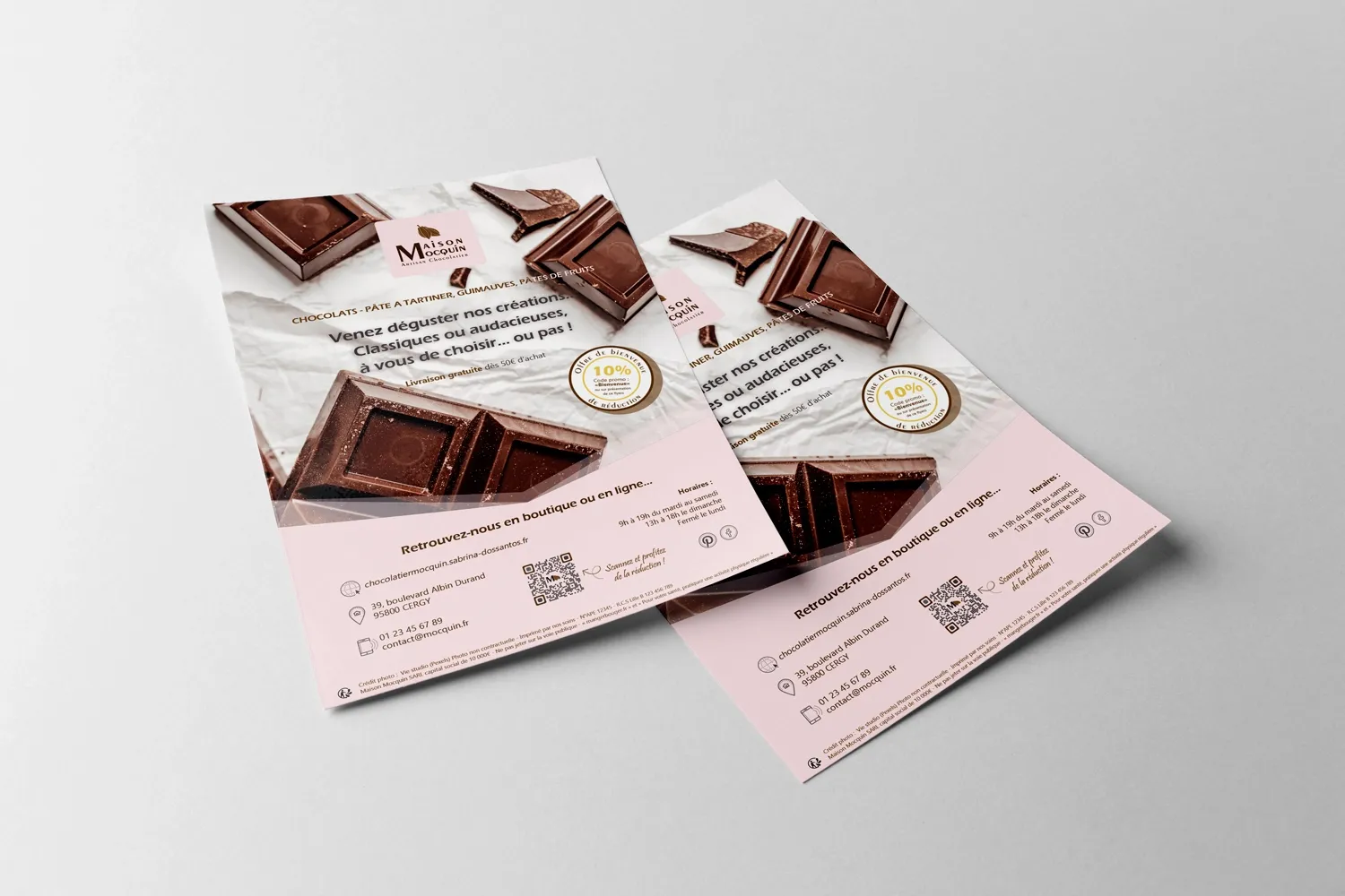 flyers artisan chocolatier Projet Mocquin - Dualdclic Nord